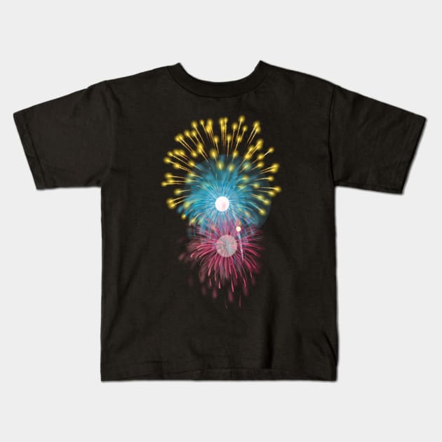 The colourful firework Kids T-Shirt by Imutobi